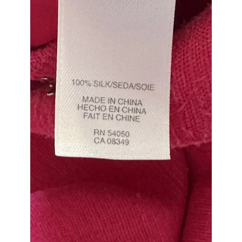 Jones New York Collection Womens Sz 12 Hot Pink 100% Silk Blazer Jacket Career